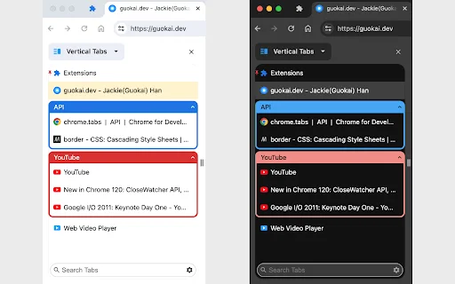I-download ang Vertical Tabs in Side Panel – Pamahalaan ang Tabs - Screenshot 1
